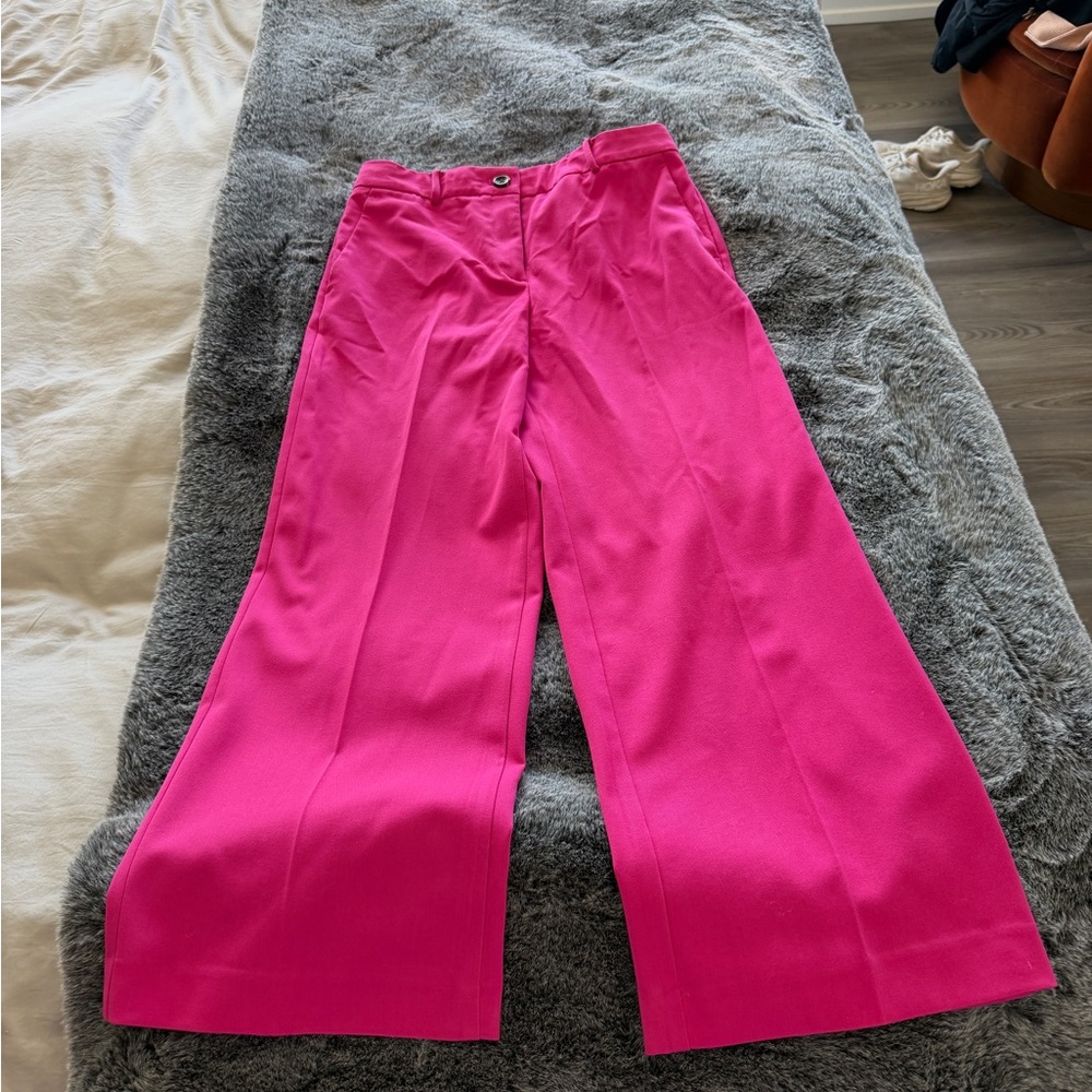 Ann Taylor Fuchsia Wide-Leg Pants